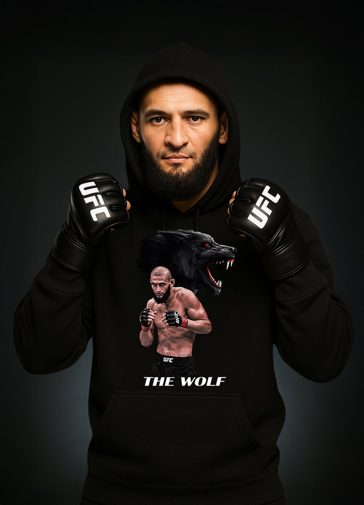 Khamzat „THE WOLF“ Chimaev Hoodie Red / Хамзат „ВЪЛКЪТ“ Чимаев Суитчер Червен