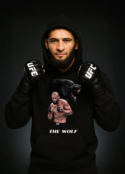 Khamzat „THE WOLF“ Chimaev Hoodie Red / Хамзат „ВЪЛКЪТ“ Чимаев Суитчер Червен