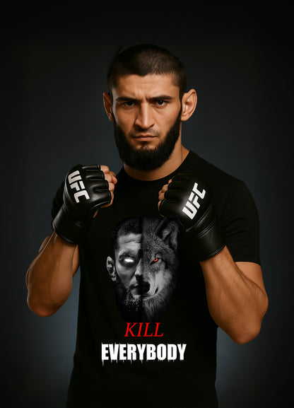 Khamzat „KILL EVERYBODY“ Chimaev T-shirt / Хамзат „УБИЙ ВСИЧКИ“ Чимаев Тениска