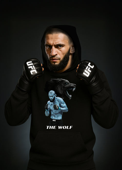 Khamzat „THE WOLF“ Chimaev Hoodie Blue / Хамзат „ВЪЛКЪТ“ Чимаев Суичер Син